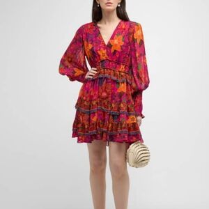 NWT, Farm Rio, Tropical Tapestry Pink Mini Dress XXS